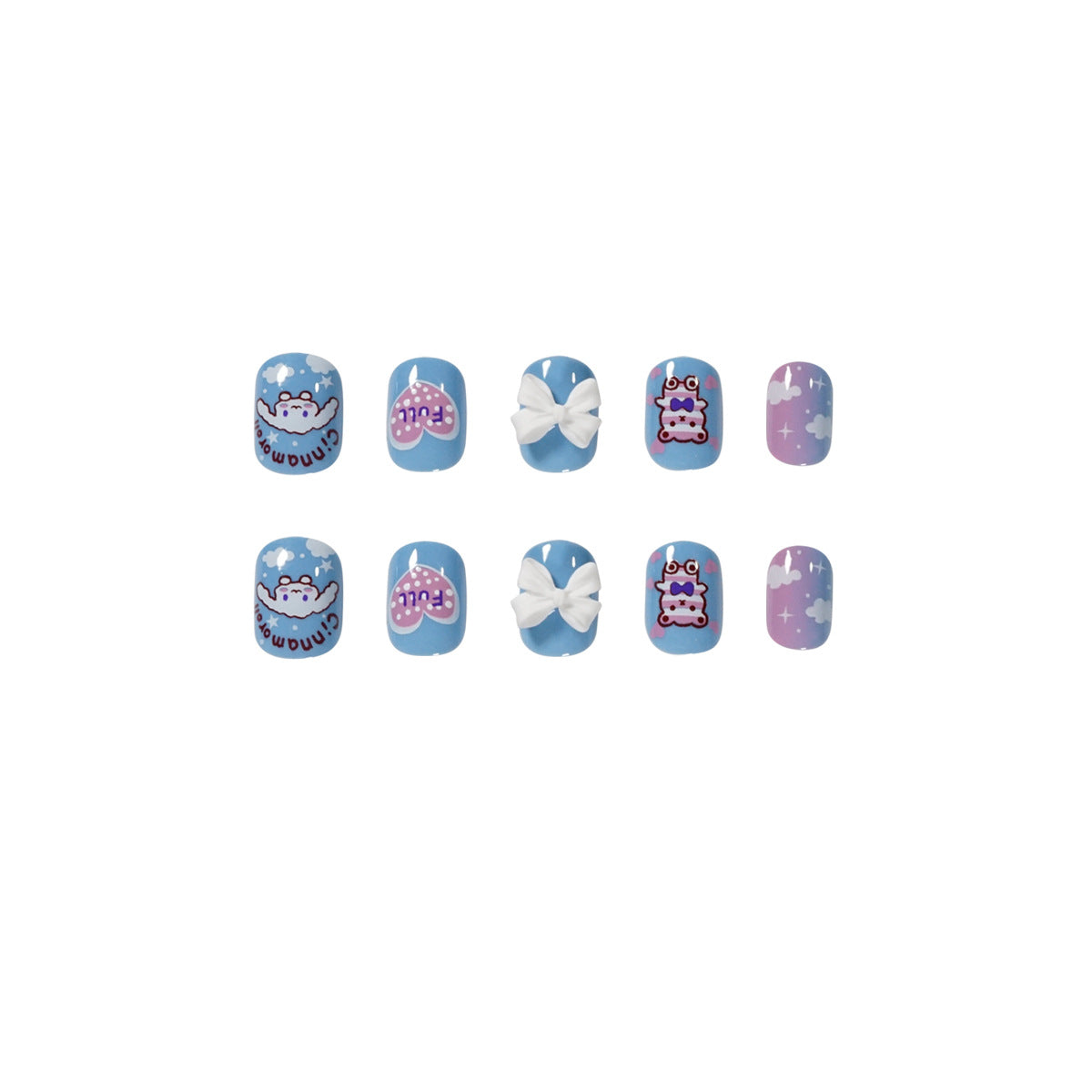Dream Sweetheart Bear Press on  Finished Fake Nail   Nail  Removable Nail  Factory Sales｜365nails