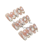 Christmas Ice Crystal Press‑On Nails – Snowflake Glitter Design