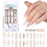 Press on nails fake nail patch extension nail Spice Girl medium rectangle removable 24 pieces with drill manicure