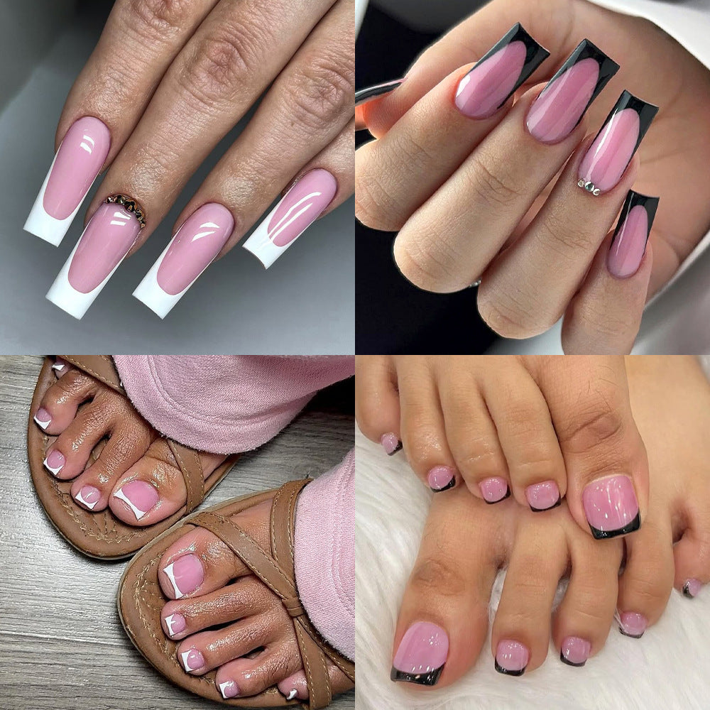Nail Tips French press on nails toenails Square Nail Pieces 60 Pieces Bag Removable and Traceless Prefabricated Patch Nail Art Foot Fake Nails