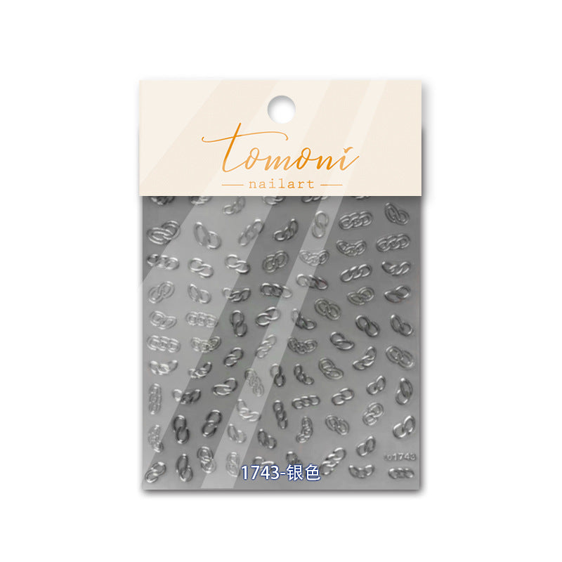 Starry Sky Collection: "Silver Metallic Star" – 3D Embossed Nail Sticker