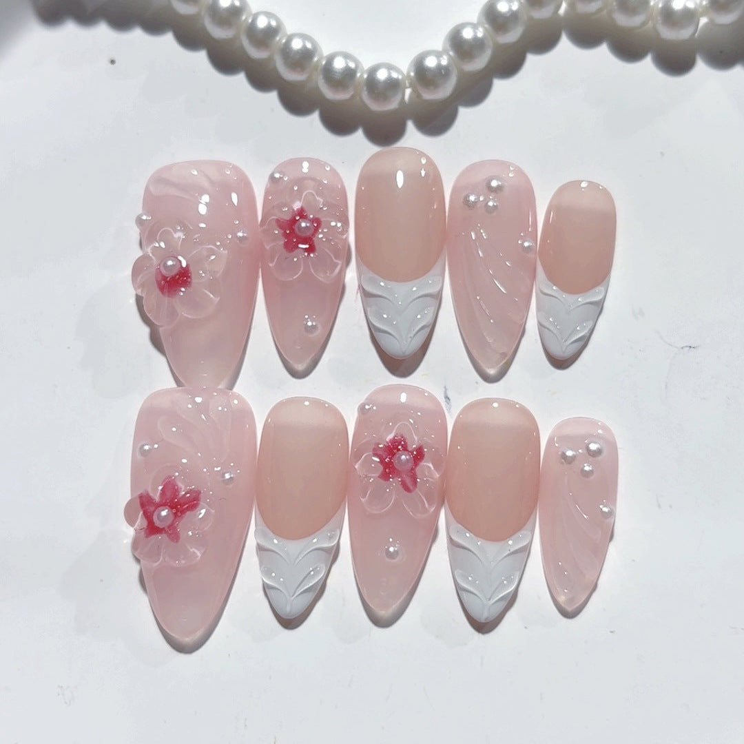 Blush Bride: "Cherry Blossom" – Almond Press-Ons