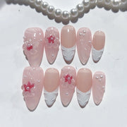 Blush Bride: "Cherry Blossom" – Almond Press-Ons