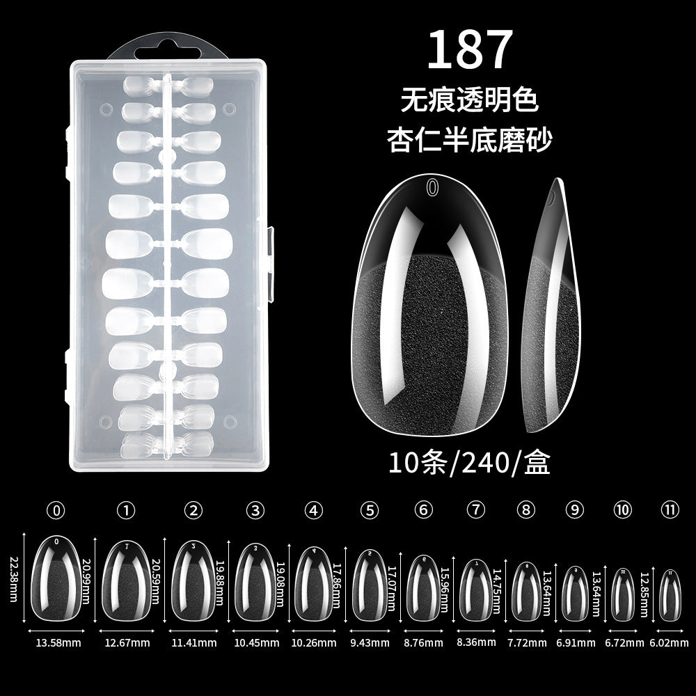 365nails Half-Matte Seamless Nail Tips | Multi-Shape Nail Extension Set (YS-101 to YS-402)