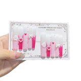 Sweet Heart Bow French Gradient Press On Nails