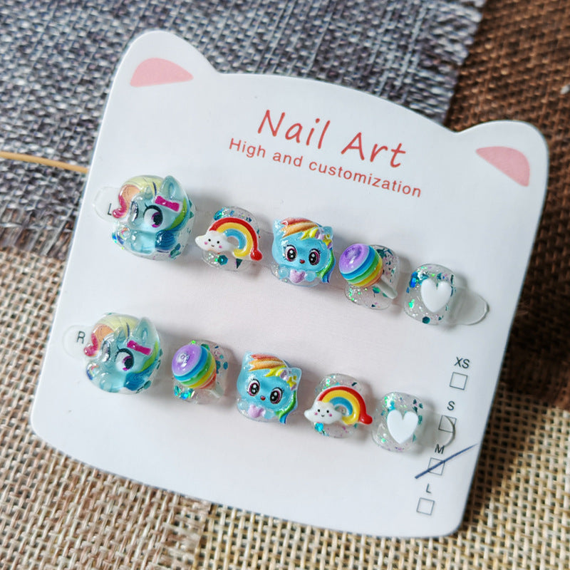 365nails:「My Little Pony 夢幻系列」短款方圓形手工製兒童穿戴甲