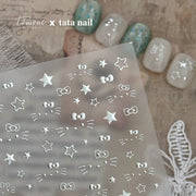 Silver Star Cat – Cute Y2K Nail Art Sticker Stickers