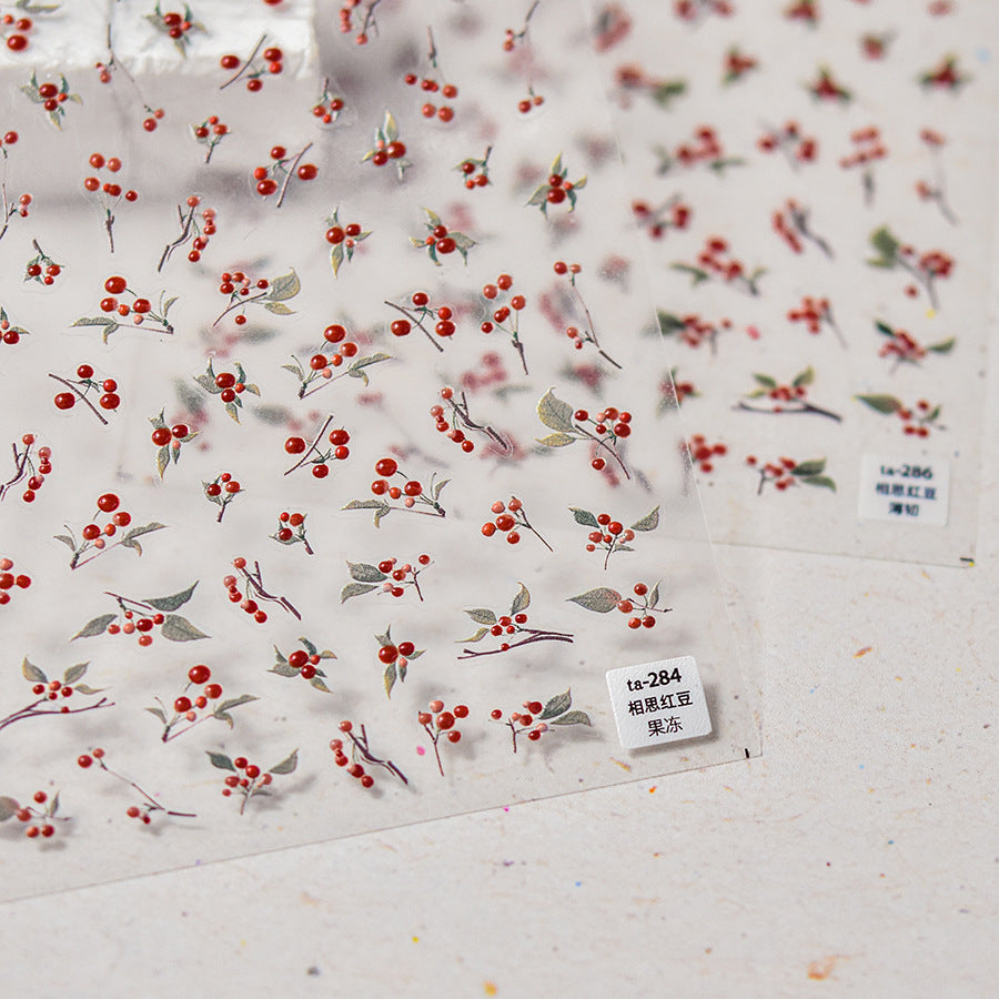 365nails: "Winter Red Berry" – Botanical Nail Stickers