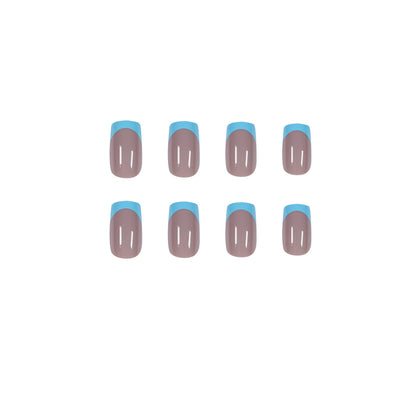 Premium Blue Grey Jelly Press on  Finished Fake Nail   Nail  Waterproof Removable Nail ｜365nails