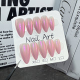 Europe and the United States new almond nail simple and gradual change Aurora nail Handmade press on nails wearable fake nail wholesale｜365nails