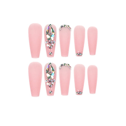 Bare powder matte rhinestone extra long ballet wearing armor wholesale finished product wearing armor piece finished product detachable wearing armor｜365nails