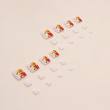 Rich flowers bloom colorful summer flowers orange white fake nails sweet removable Press-on toenails nail wholesale finished product｜365nails