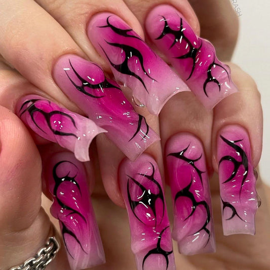 special for nail-wearing Spice Girls 3D three-dimensional smudging nail art, hot-selling rectangular nail- wholesale in Europe and America｜365nails