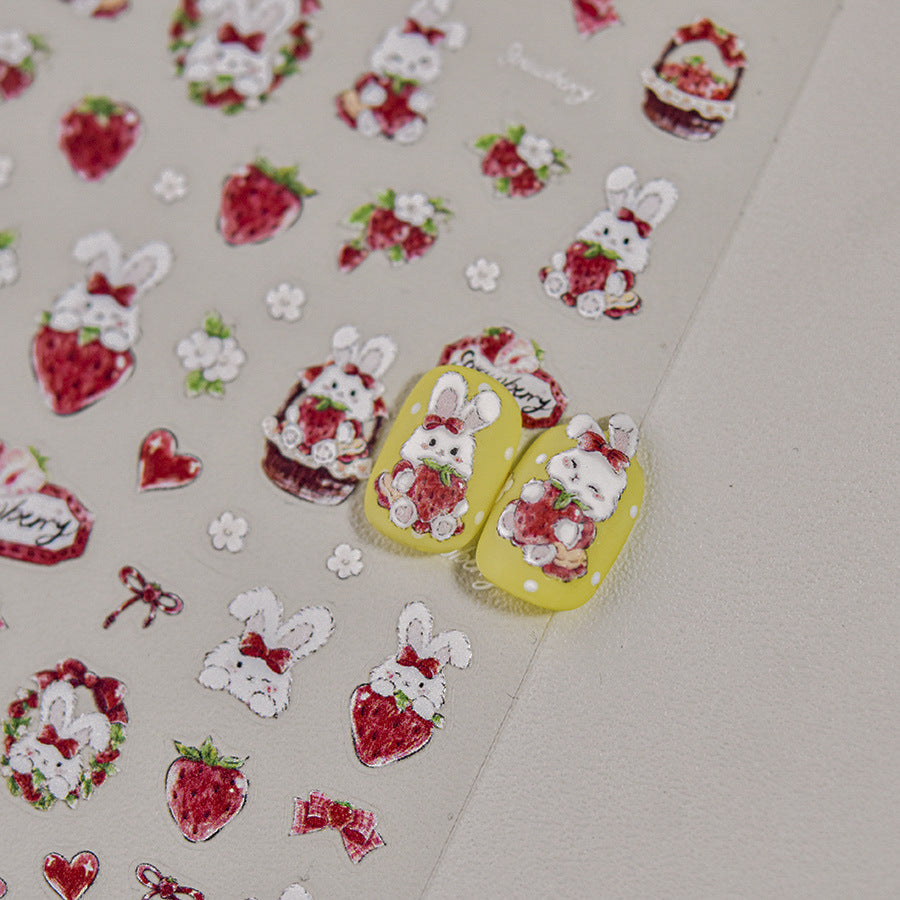 365nails: "Cute Floral Bunny" – nail art stickers