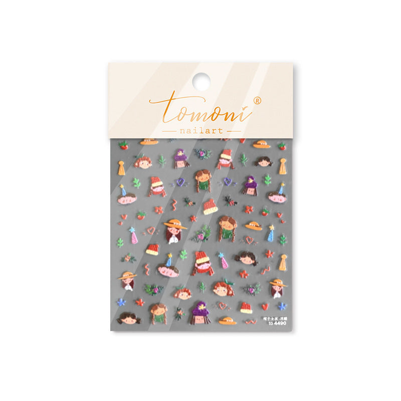 365nails: 만화풍 미니 초상화 네일 아트 스티커