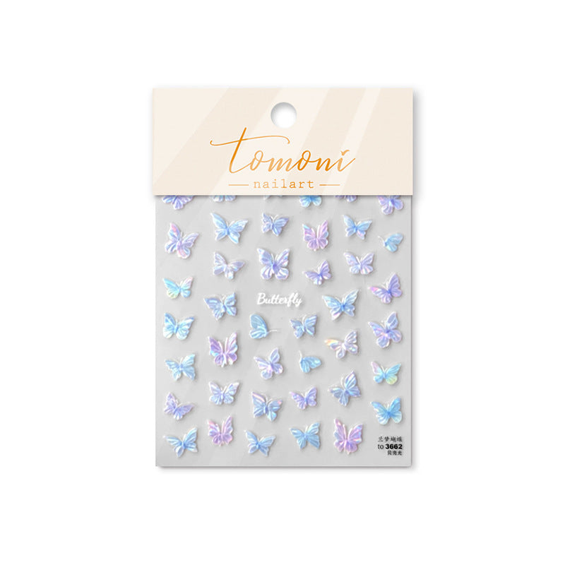 365nails: "Holographic Blue Butterfly" – Nail Art Stickers