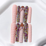 Rainbow Crystal Texture Press On Nails