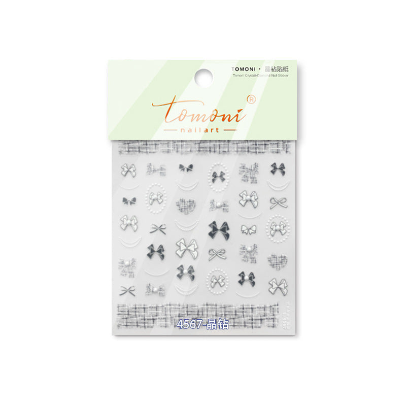 Tweed Bow Pearl Collection: "Chanel Bow" – 3D Embossed Nail Sticker