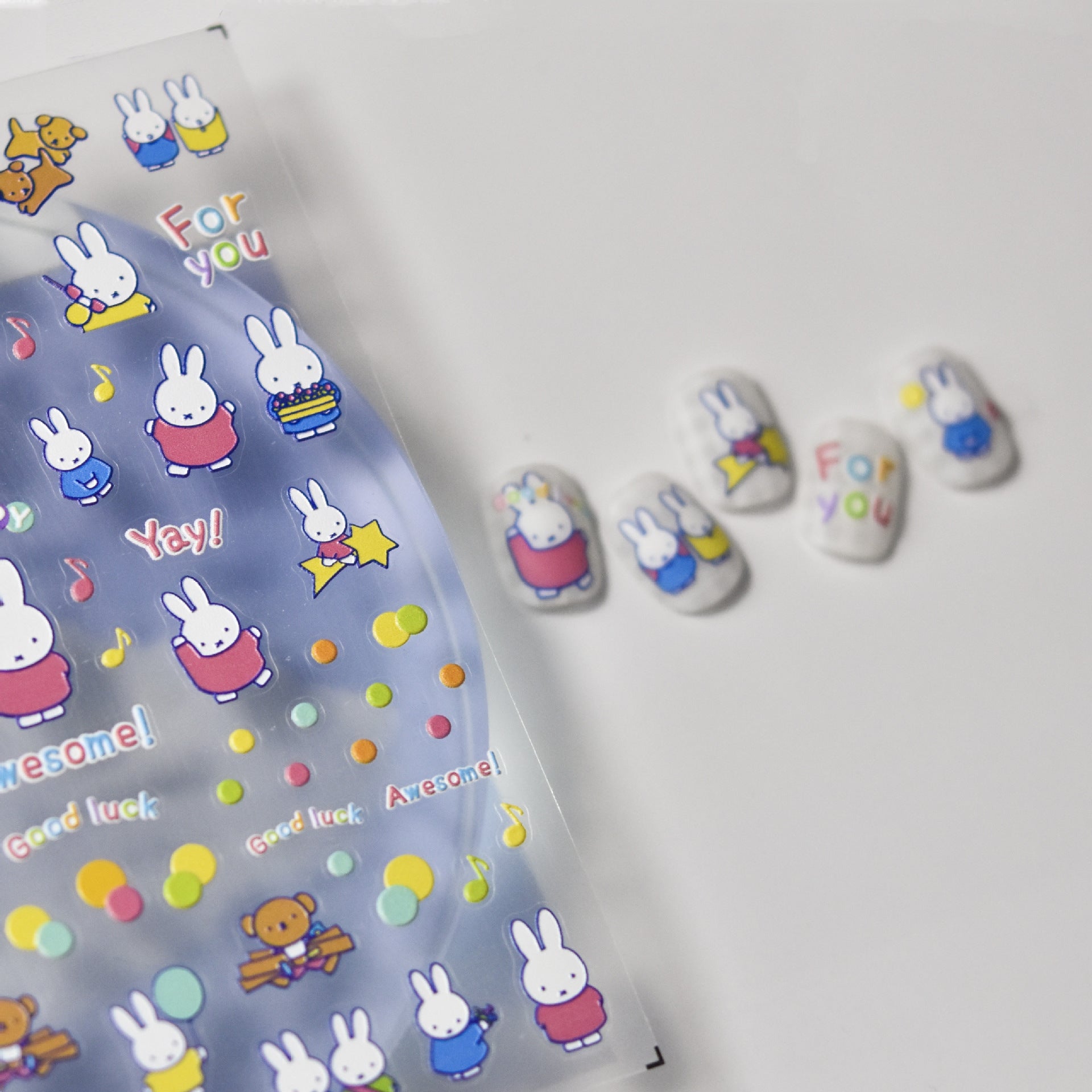 365nails: "Cute Miffy Rabbit Cartoon" – nail art stickers