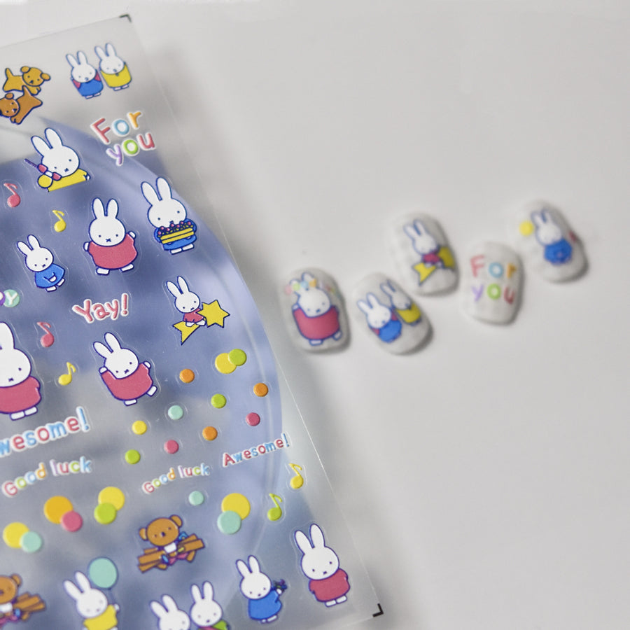 365nails: 귀여운 Miffy 토끼 캐릭터 네일 아트 스티커