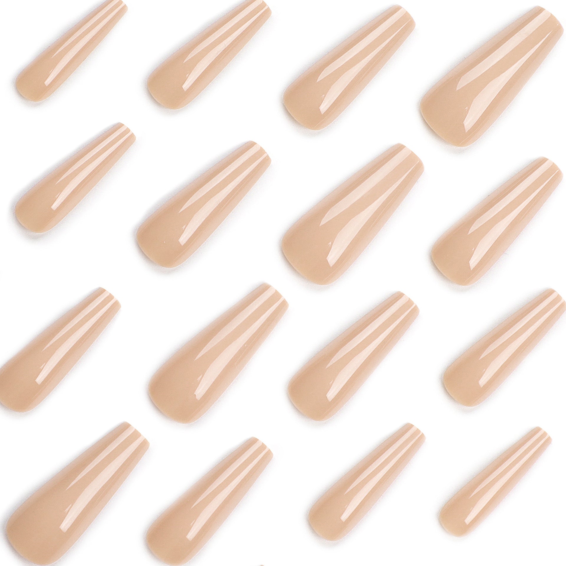 Extra long ballet manicure simple solid color nude     nail finished product wholesale｜365nails