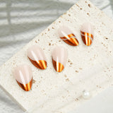 Metallic Copper French Short Almond Nail Set