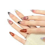 Purple Stardust Floral Gradient Press On Nails