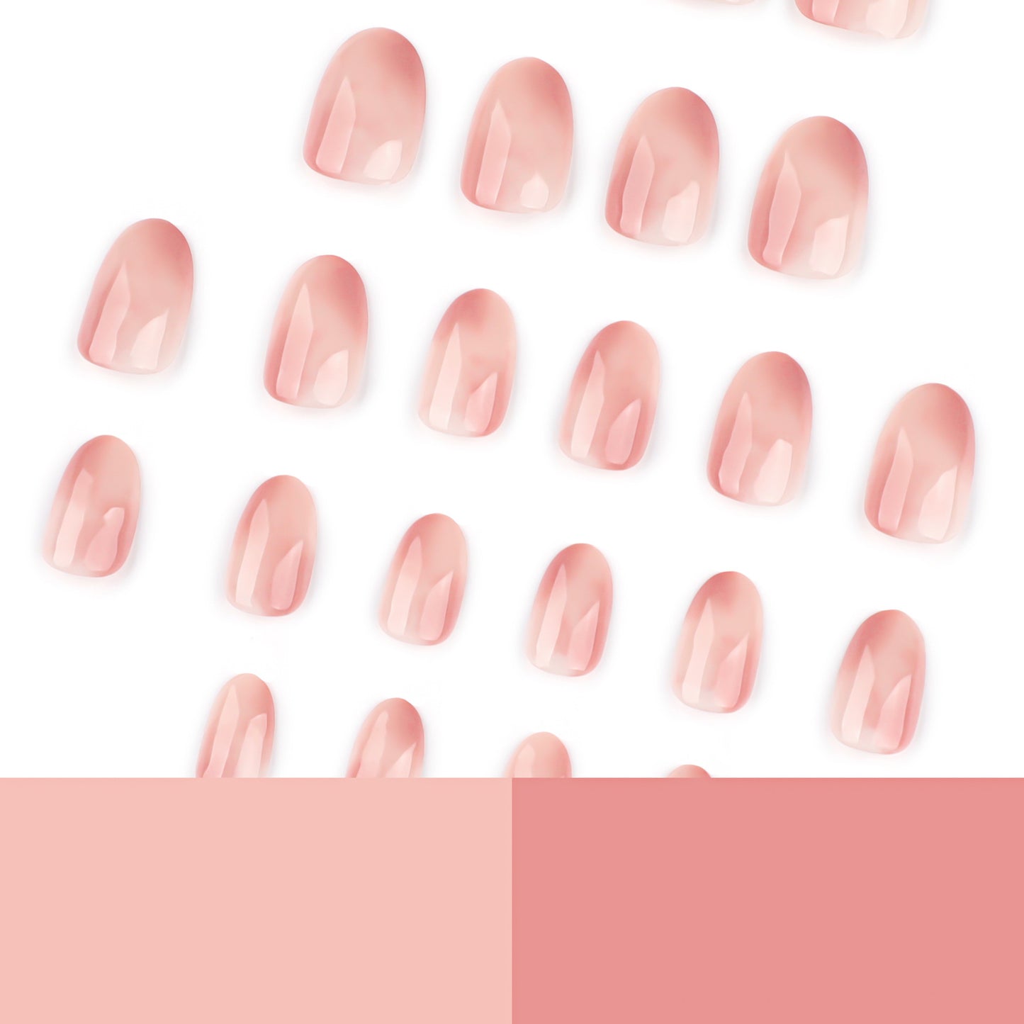 Soft Nude Sheer Glitter Glow Press On Nails