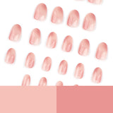 Soft Nude Sheer Glitter Glow Press On Nails