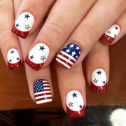 365nails: Independence Day Star-Stripes French Press-On Nails