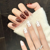 Red White Polka Dot Press On Nails