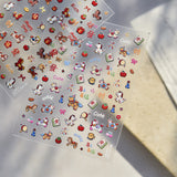 Embossed New Year Nail Stickers – Lucky Cat & Red Packet Set