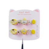 Pudding Dog Lightning Cloud Cute Kids Press On Nails