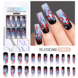 Press on nails fake nail patch extension nail Spice Girl medium rectangle removable 24 pieces with drill manicure