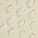 Imagen de uñas simples Imagen de uñas Arte de uñas falso Uñas rectangulares Imagen de uñas adhesivas ｜365nails