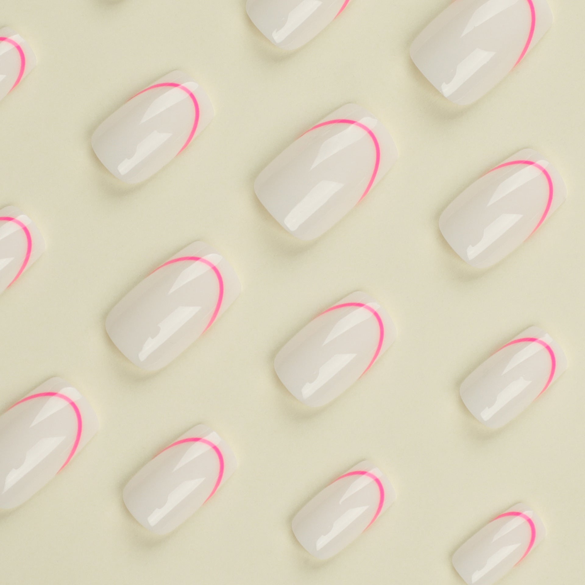 Imagen de uñas simples Imagen de uñas Arte de uñas falso Uñas rectangulares Imagen de uñas adhesivas ｜365nails