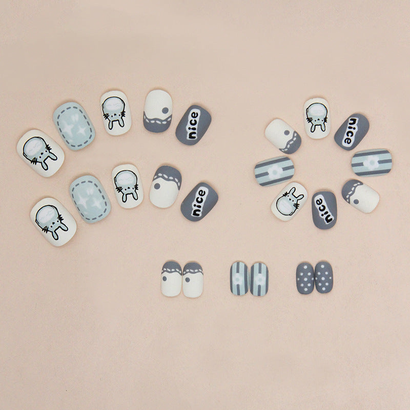 Cute and fresh short animated kids nails｜365nails