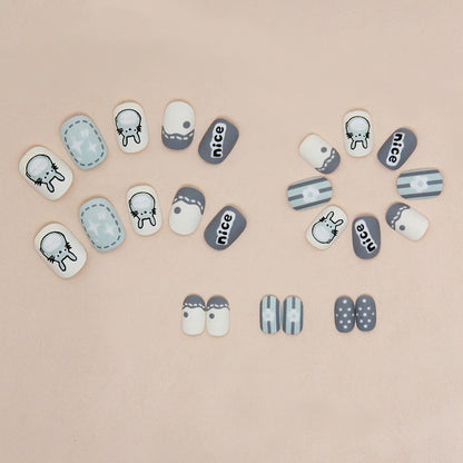 Cute and fresh short animated kids nails｜365nails