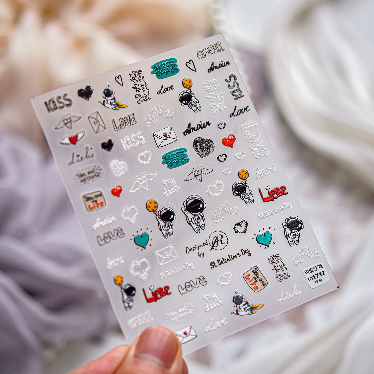 Luxury Teddy Bear: "Big Head Teddy" – 3D Embossed Nail Sticker