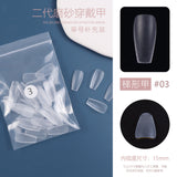 Nail Tips Single number, 50 pieces of matte nail pads, bagged trapezoidal short ladder, supplement number, transparent and seamless, no-abrasion patch, fake nail wholesale