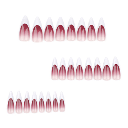 Smudge gradual change  Halloween French manicure Repeatable  piece press on nail｜365nails