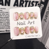 Buccellati Nail Art Spar Cat Eye Magic Mirror Powder Premium Whitening Short - Adhesivo para uñas postizas hecho a mano | 365nails