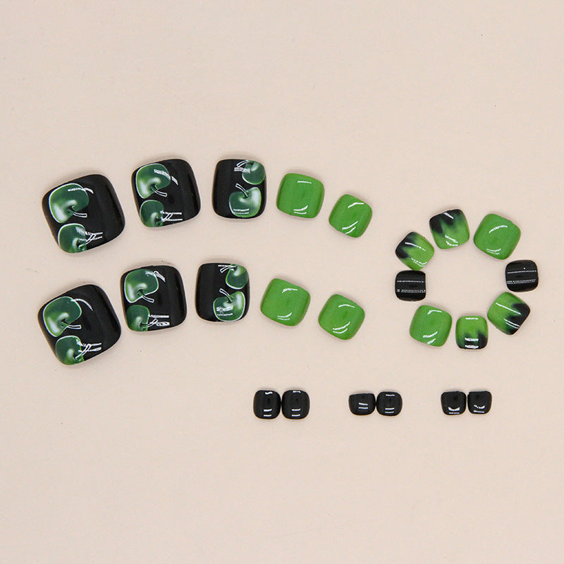 Unhas postiças estilo, frescas e naturais, manicure vitalidade maçã verde, unhas postiças verde claro, moda Unhas postiças estilo unhas postiças｜365nails