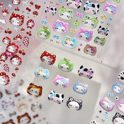 Hello Kitty Red Cherry & Mushroom Collection: "Cute Hello Kitty" – 3D Embossed Nail Sticker