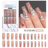 Press on nails fake nail patch extension nail Spice Girl medium rectangle removable 24 pieces with drill manicure