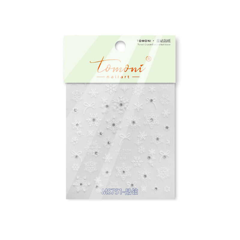 365nails: "글리터 핑크 눈송이(라인스톤 장식)" – 네일 아트 스티커