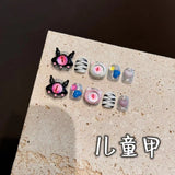 Cute Cartoon Kids Press On Nails Set