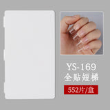 Nail Tips Hot-selling transparent short ladder nail pads 504 pieces C arc seamless nail pads full stickers trapezoidal fake nail press on nails pads