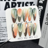 Manicura con aerógrafo, cambio gradual, modelado de metal irregular, manicura larga de Spice Girls, parche adhesivo｜365nails