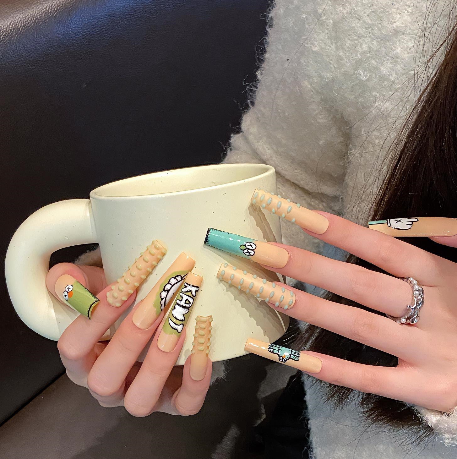 Pure handmade press on nails   nail art fake nails beauty | 365nails